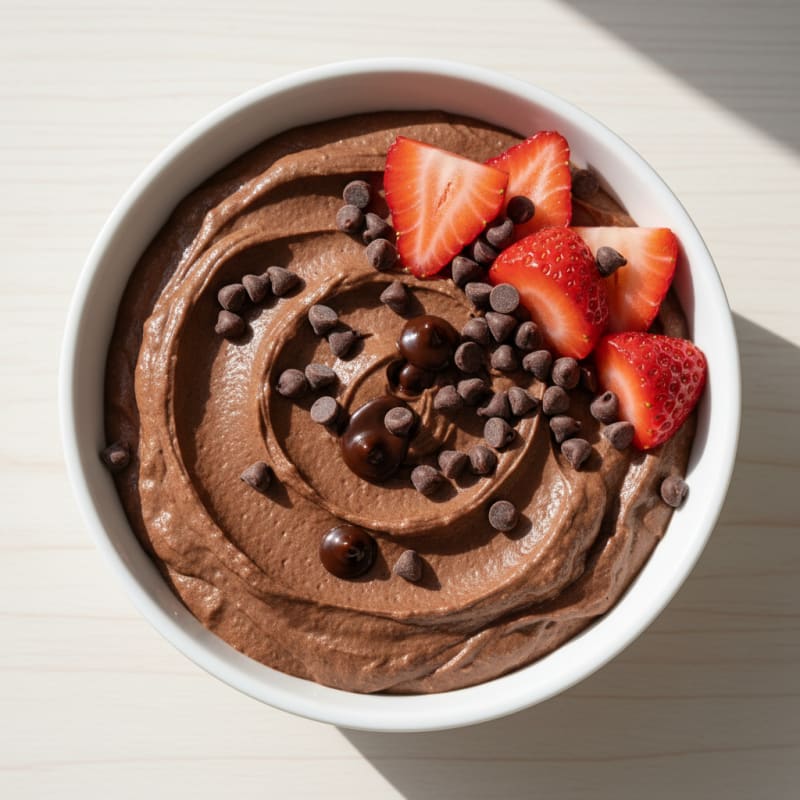 Silky Chocolate Protein Pudding with Berries