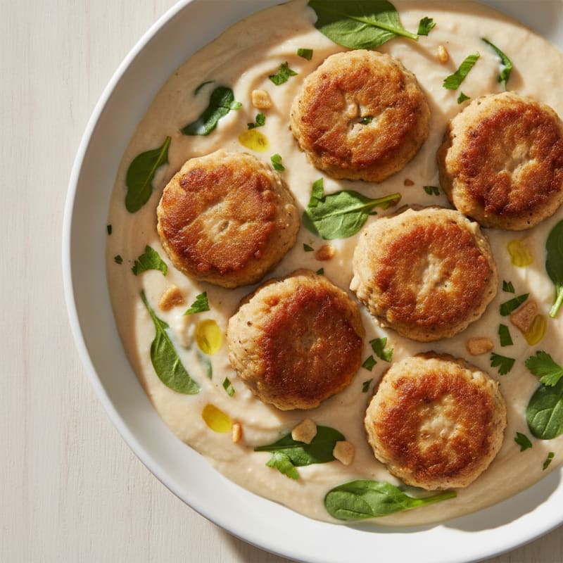 Chicken Meatballs with Cream Sauce