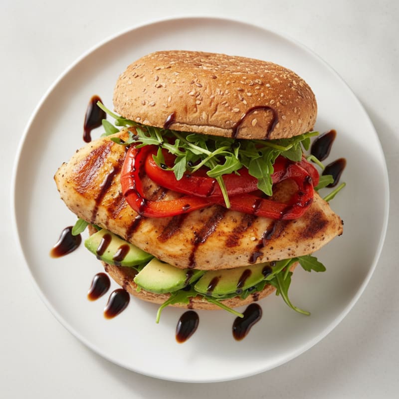 Pan-Seared Chicken Sandwich with Roasted Peppers