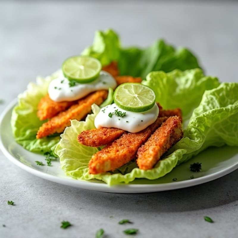 Crispy Buffalo Chicken Lettuce Wrap