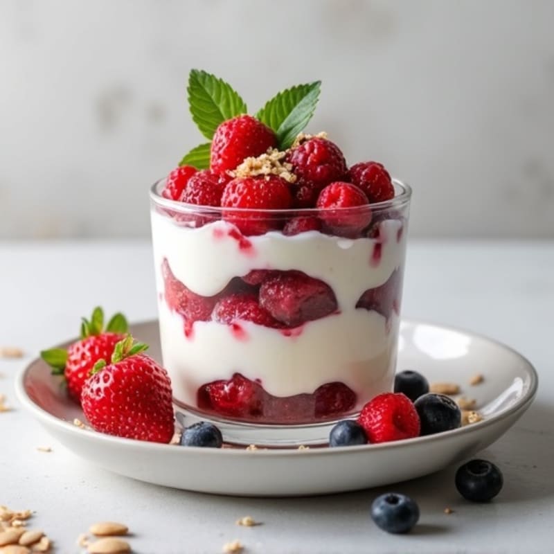 Greek Yogurt Protein Parfait with Mixed Berries