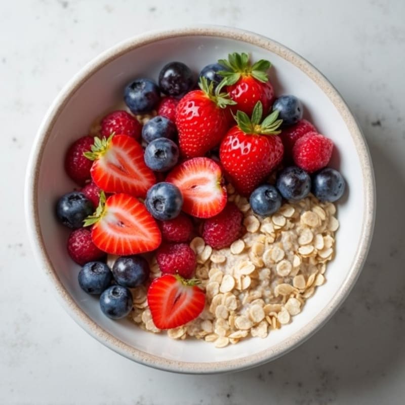 Fluffy Protein Oatmeal Bowl with Fresh Berries