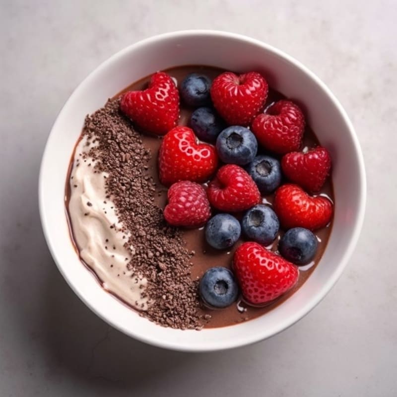 Creamy Dark Chocolate Berry Smoothie Bowl