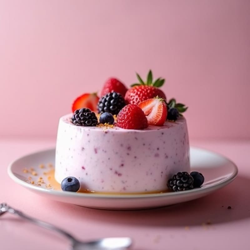 Greek Yogurt Protein Mousse with Mixed Berries