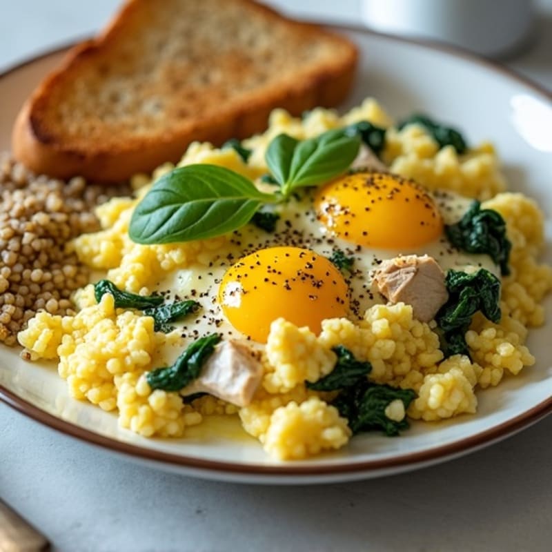 Turkey Spinach Egg White Scramble