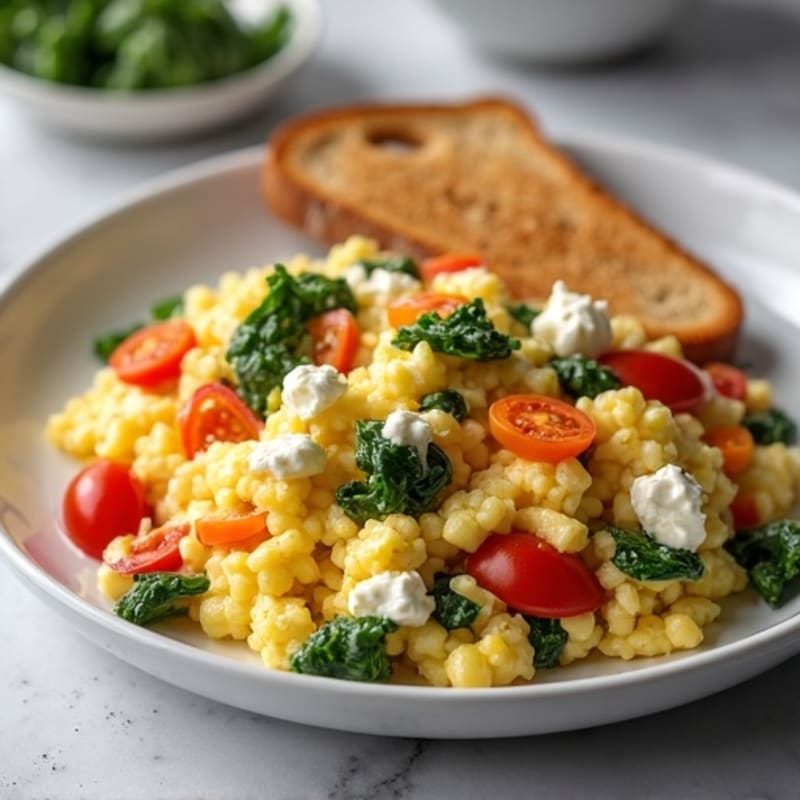 Egg White Vegetable Scramble with Cottage Cheese