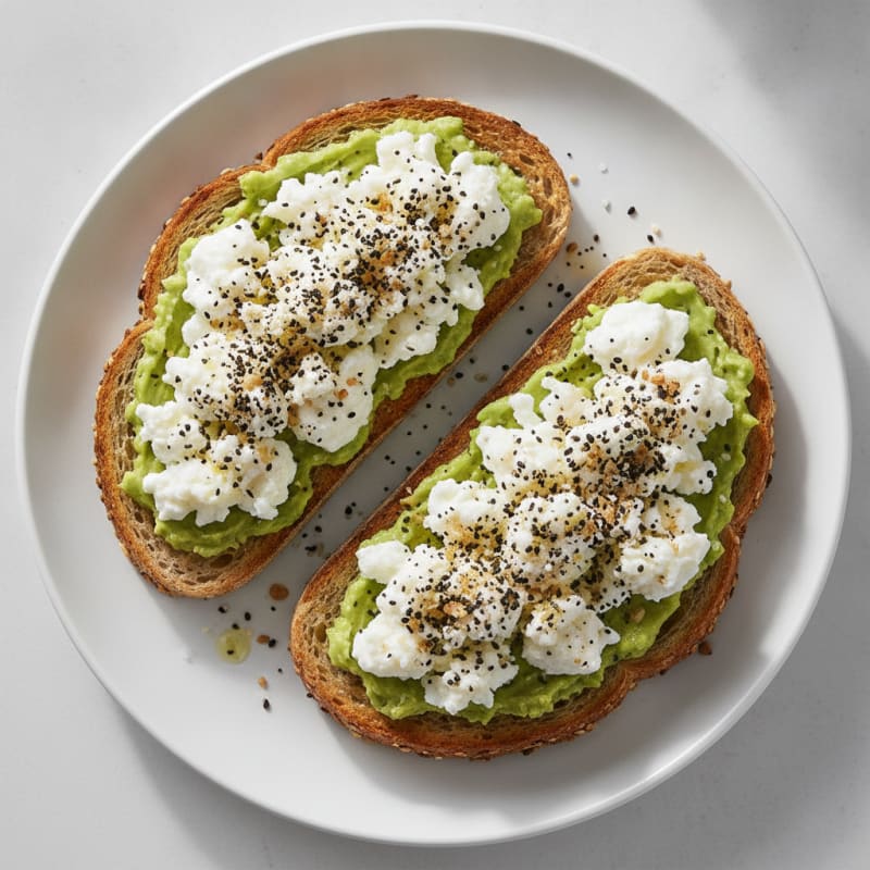 High-Protein Avocado Toast with Everything Bagel Seasoning