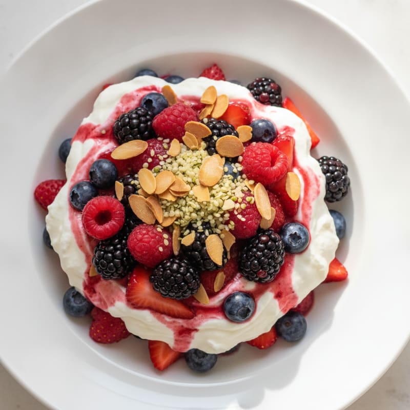 Greek Yogurt Protein Parfait with Mixed Berries