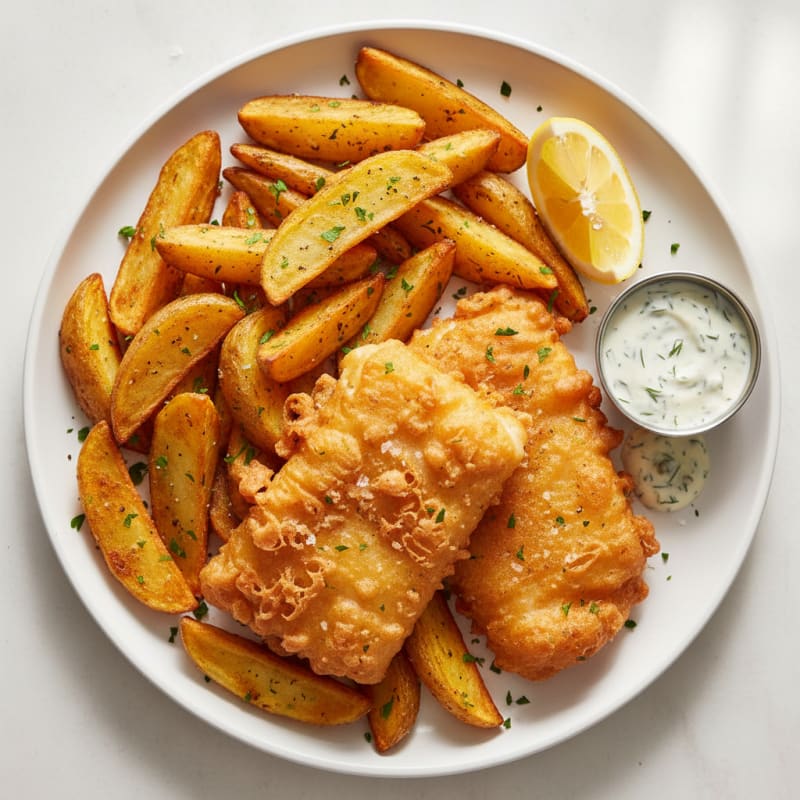 Crispy Beer-Battered Fish and Chips