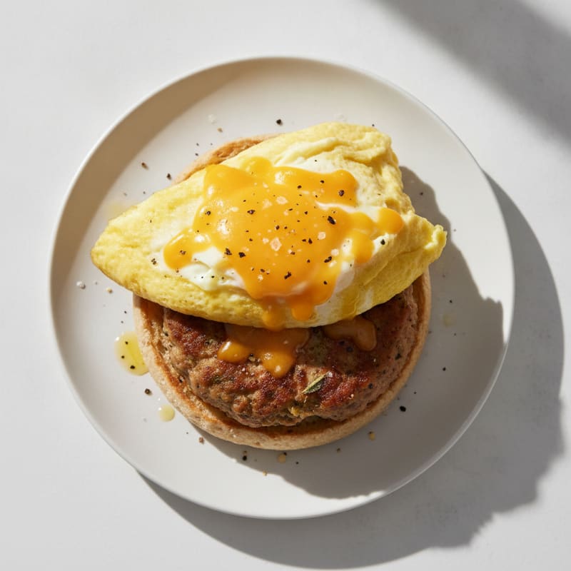 High-Protein Turkey Sausage and Egg Muffin