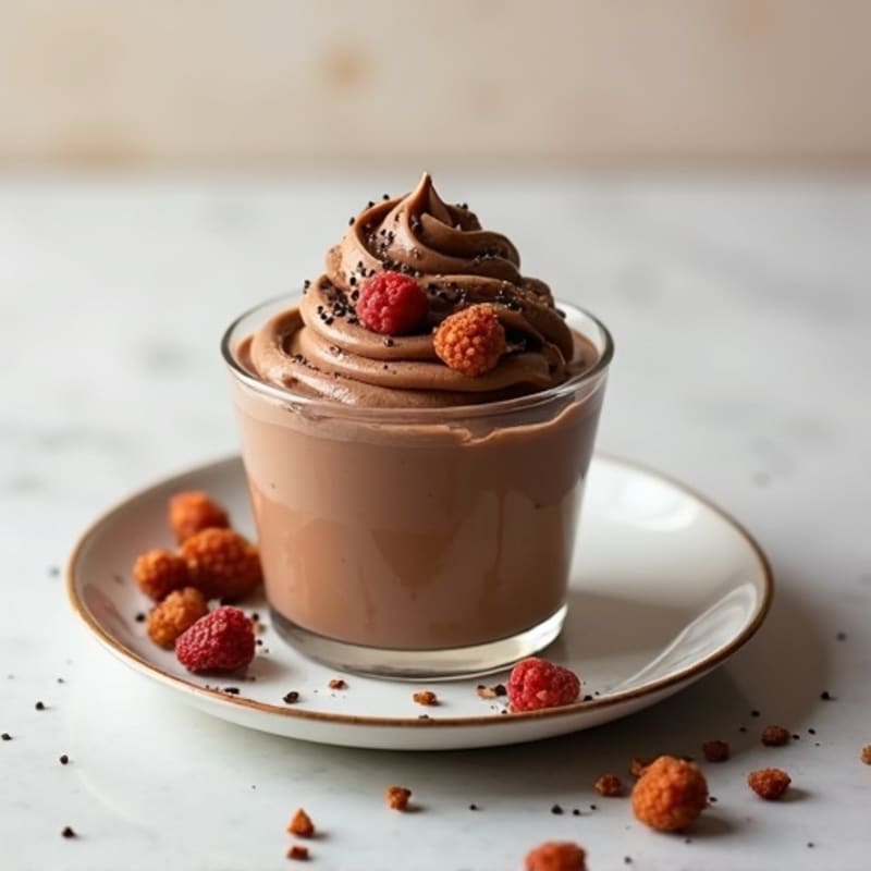 Chocolate Greek Yogurt Protein Pudding with Almond Butter Swirl