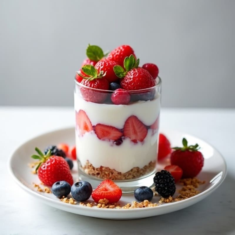 Greek Yogurt Protein Parfait with Mixed Berries