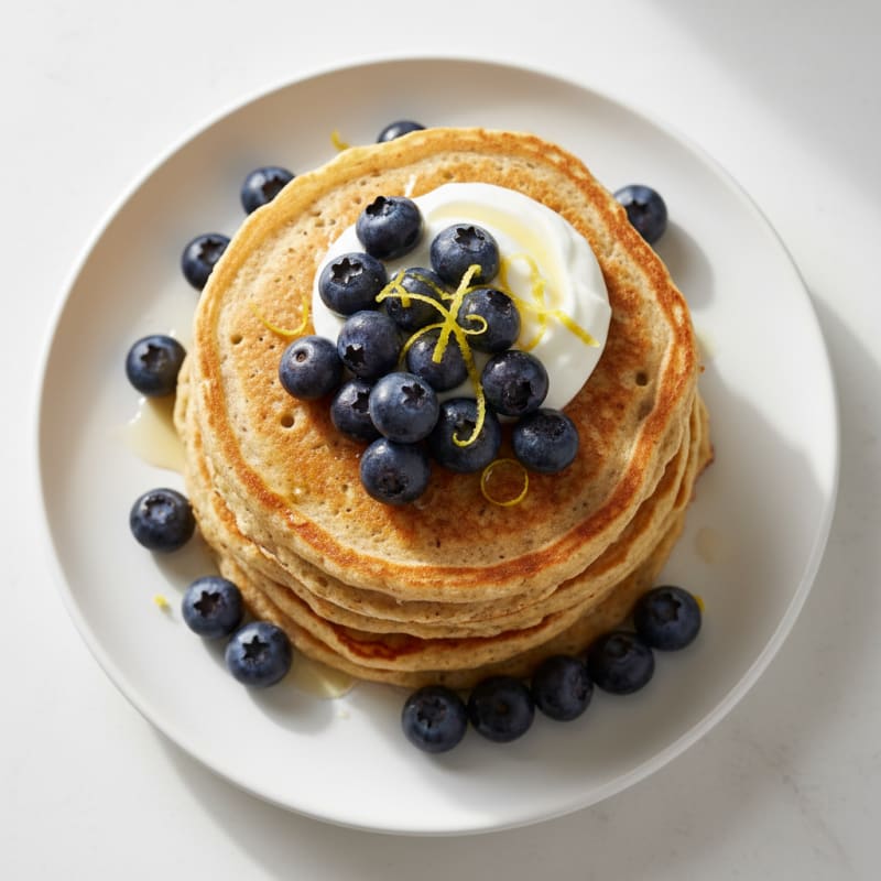Blueberry Ricotta Pancakes with Lemon Zest