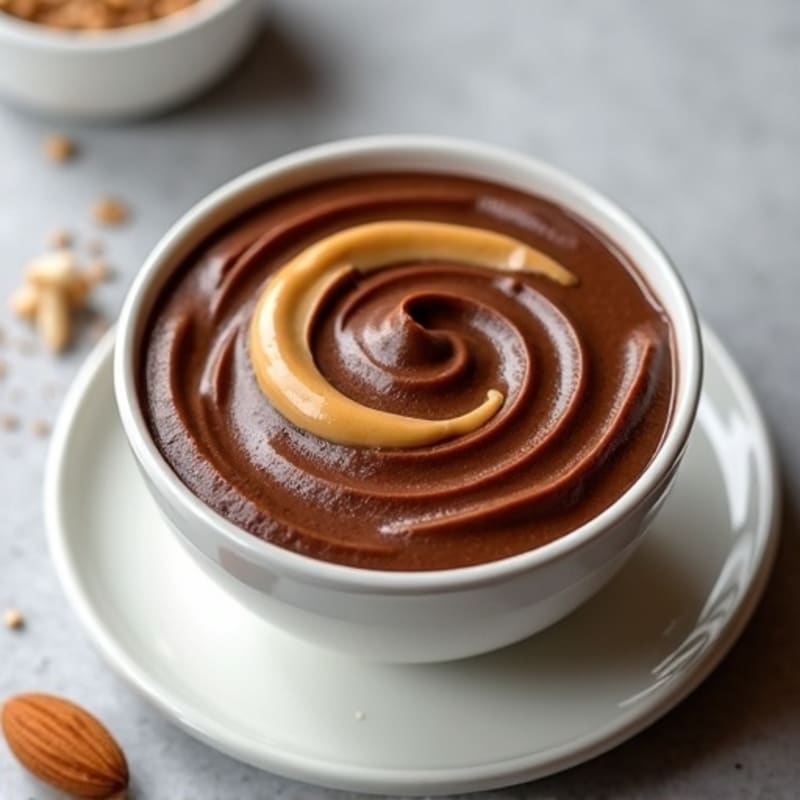 Silky Chocolate Protein Pudding with Almond Butter Swirl