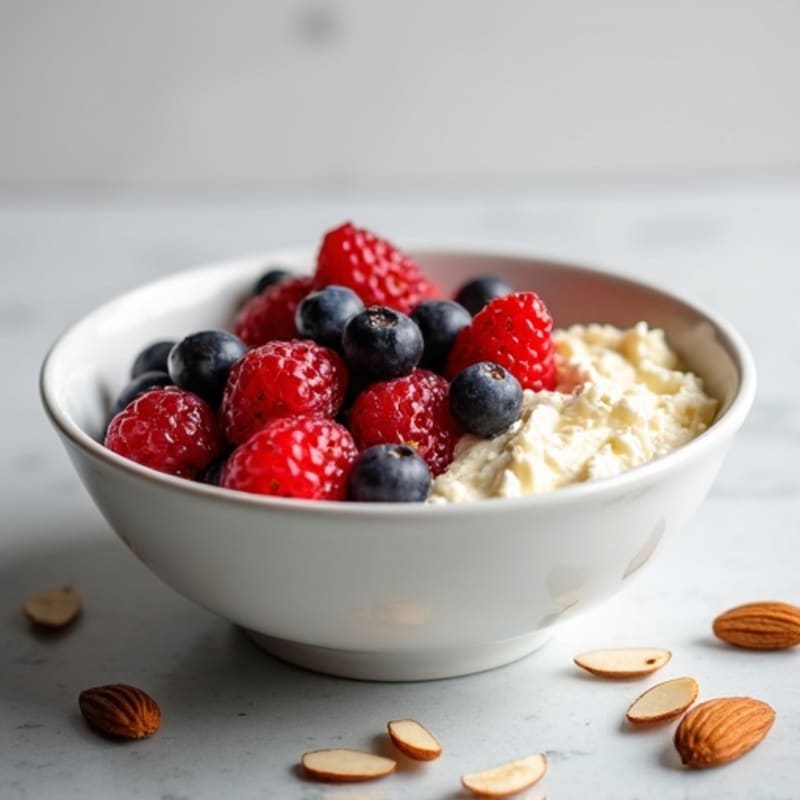 Cottage Cheese Berry Protein Bowl with Almonds