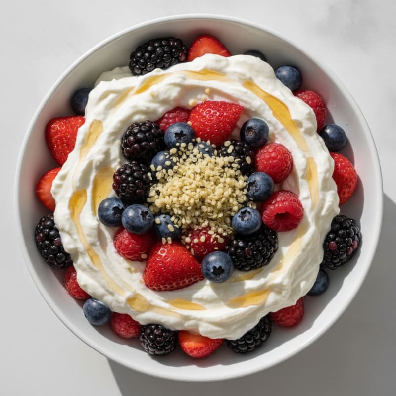 Greek Yogurt Protein Parfait with Mixed Berries