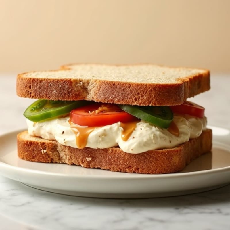 Creamy Peanut Butter and Greek Yogurt Whole Grain Sandwich