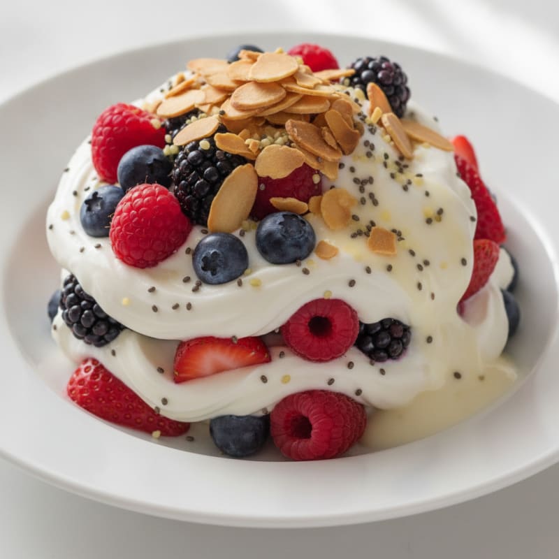 Greek Yogurt Protein Parfait with Mixed Berries