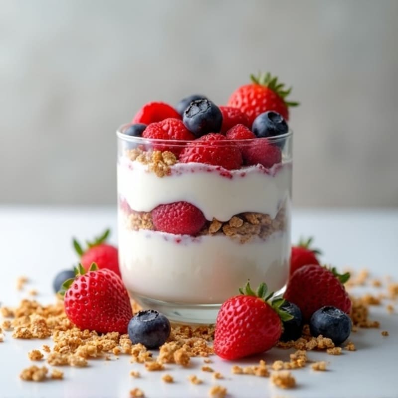 Greek Yogurt Parfait with Mixed Berries and Almond Butter