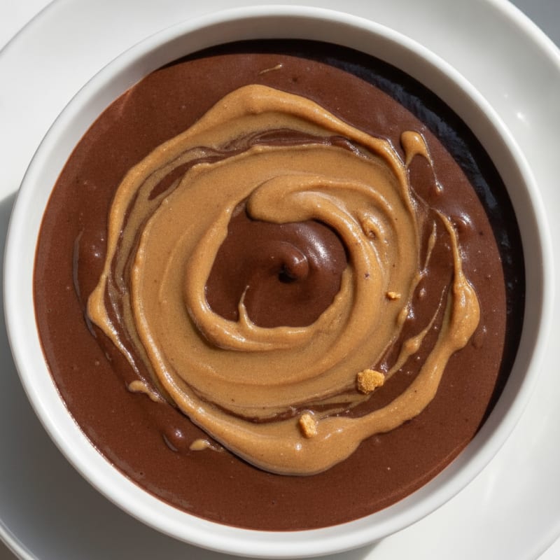 Silky Chocolate Protein Pudding with Almond Butter Swirl