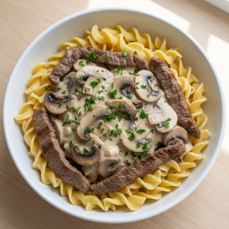 Classic Beef Stroganoff with Egg Noodles