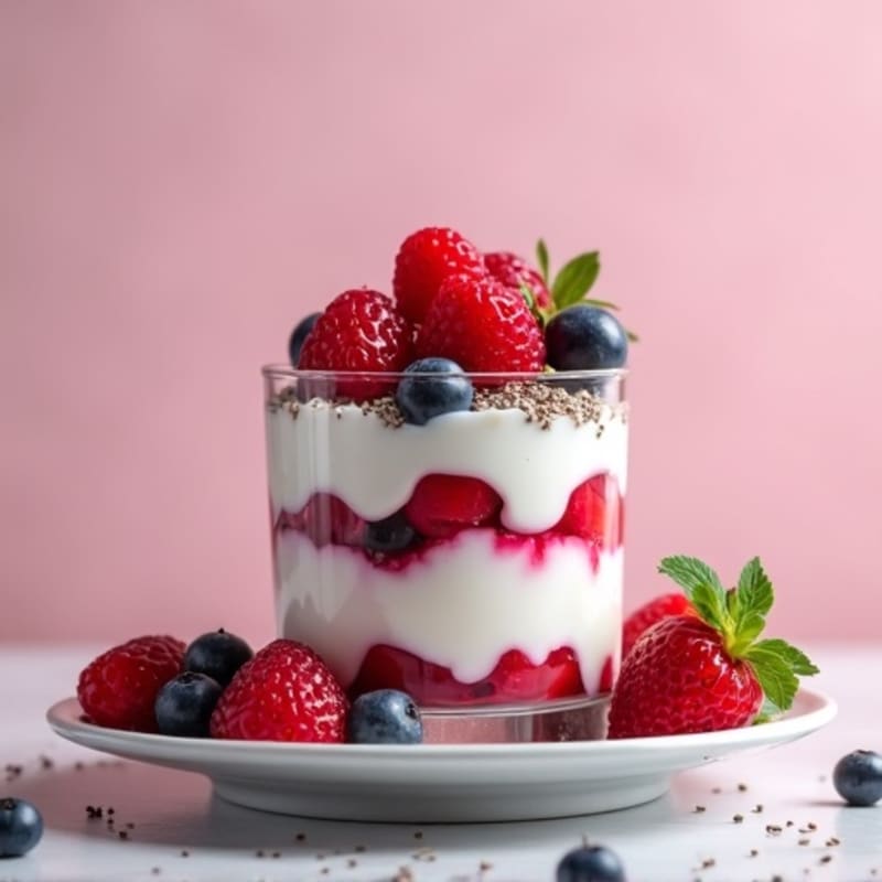 Greek Yogurt Protein Parfait with Mixed Berries