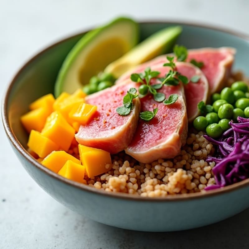 Fresh Ahi Tuna Poke Bowl with Mango