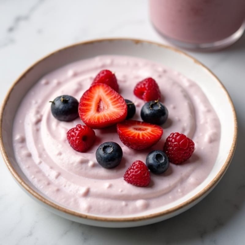 Silky Greek Yogurt Protein Mousse with Mixed Berries