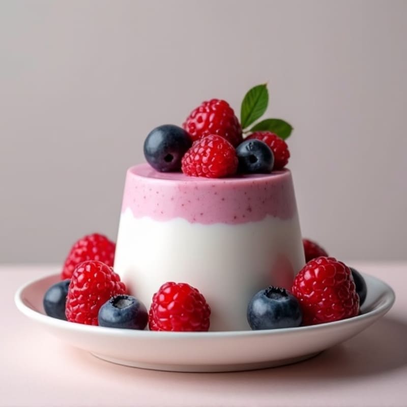 Greek Yogurt Protein Pudding with Mixed Berries