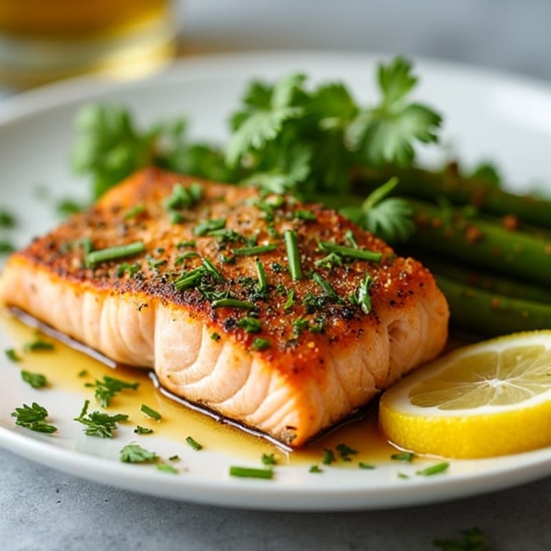 Herb-Crusted Baked Salmon with Lemon