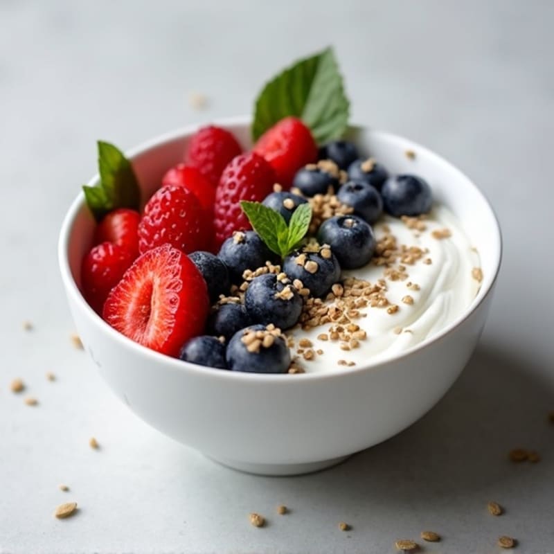 Silky Greek Yogurt Bowl with Hemp Seeds and Mixed Berries