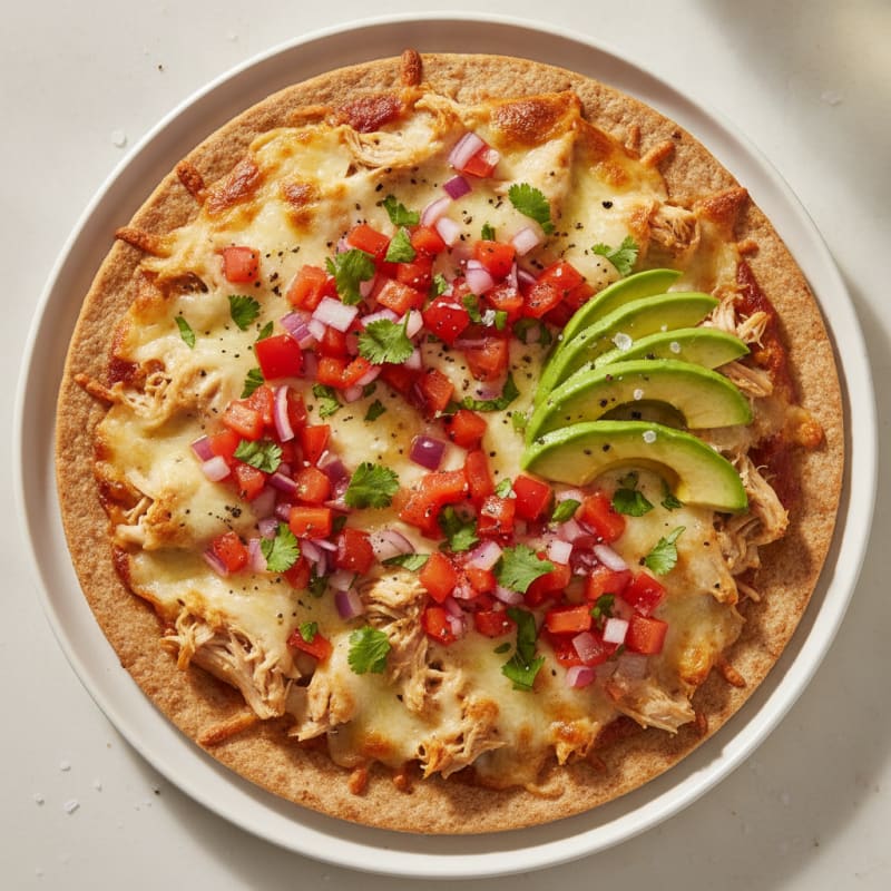 Chicken Tortilla Pizza with Zesty Salsa