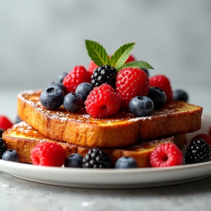 Protein-Packed Cinnamon French Toast with Fresh Berries