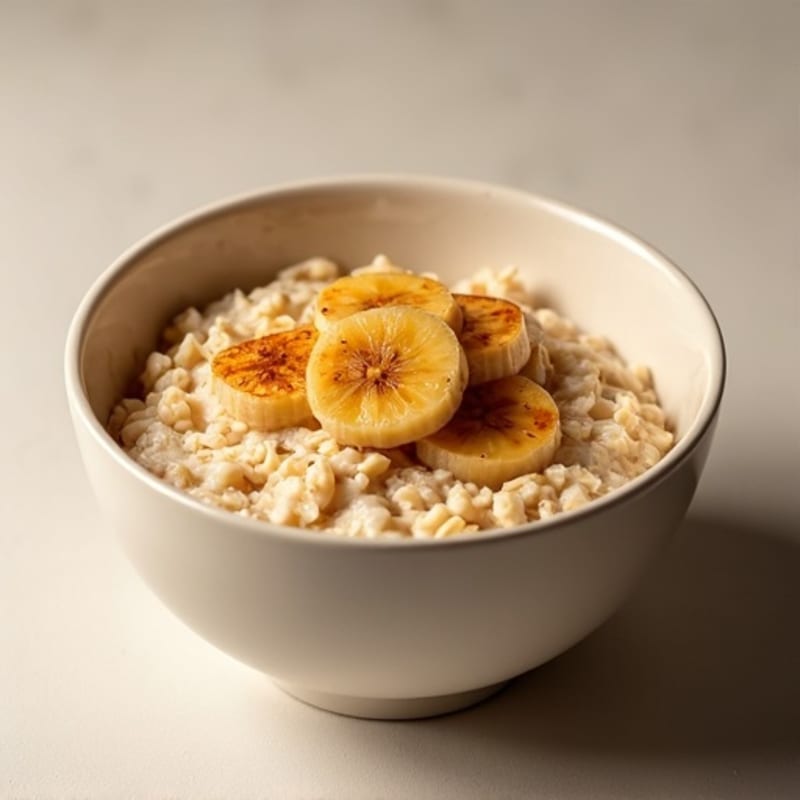 Cinnamon-Vanilla Protein Oats with Caramelized Bananas