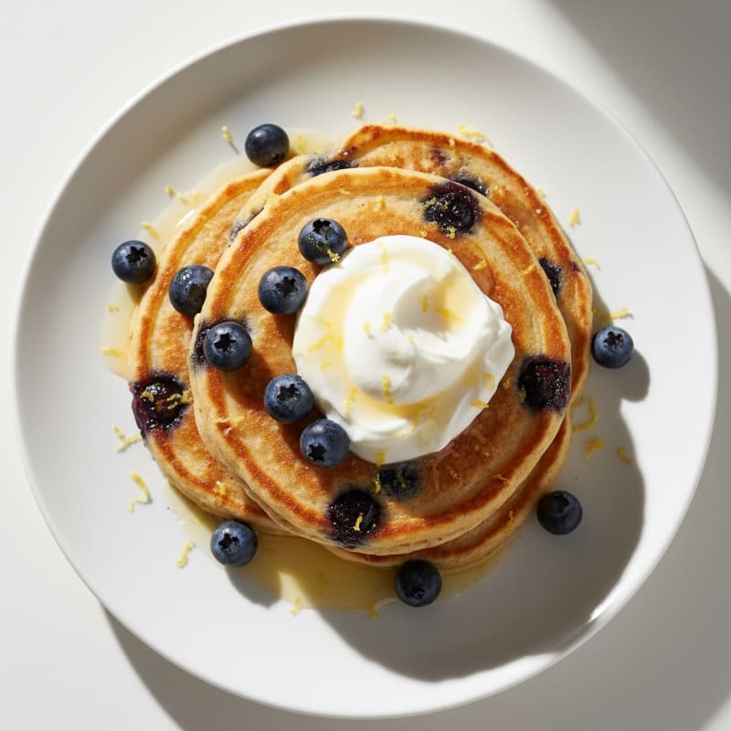 Blueberry Ricotta Pancakes with Lemon Zest
