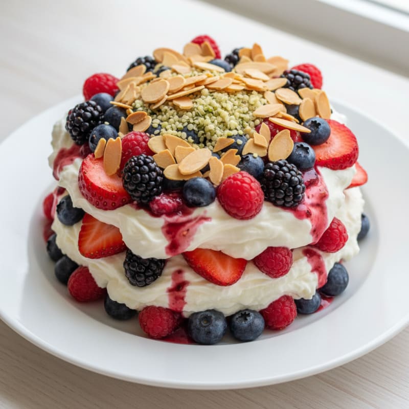 Greek Yogurt Protein Parfait with Mixed Berries