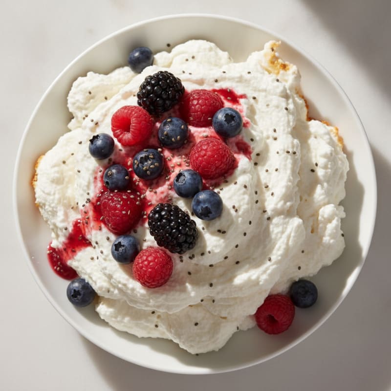 Greek Yogurt Protein Mousse with Mixed Berries