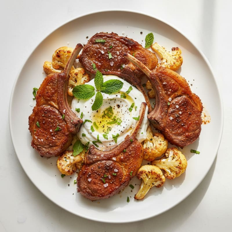 Harissa Lamb Chops with Mint Yogurt