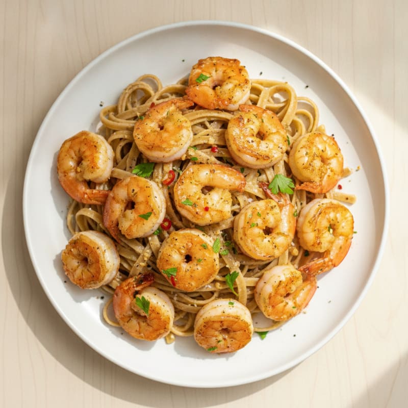 Garlic Butter Shrimp Scampi with Linguine