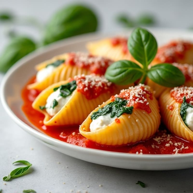 Creamy Spinach Ricotta Stuffed Pasta Shells