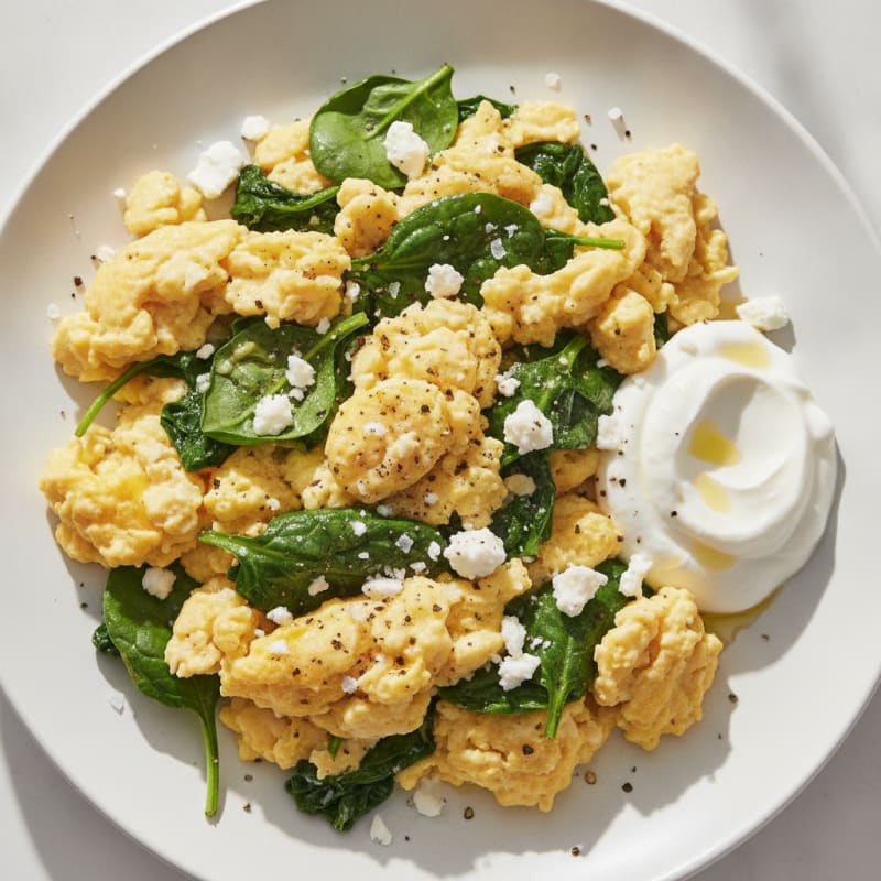 Quick Scrambled Eggs with Spinach