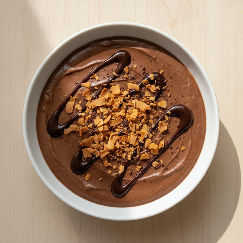 Silky Chocolate Protein Pudding with Toasted Coconut