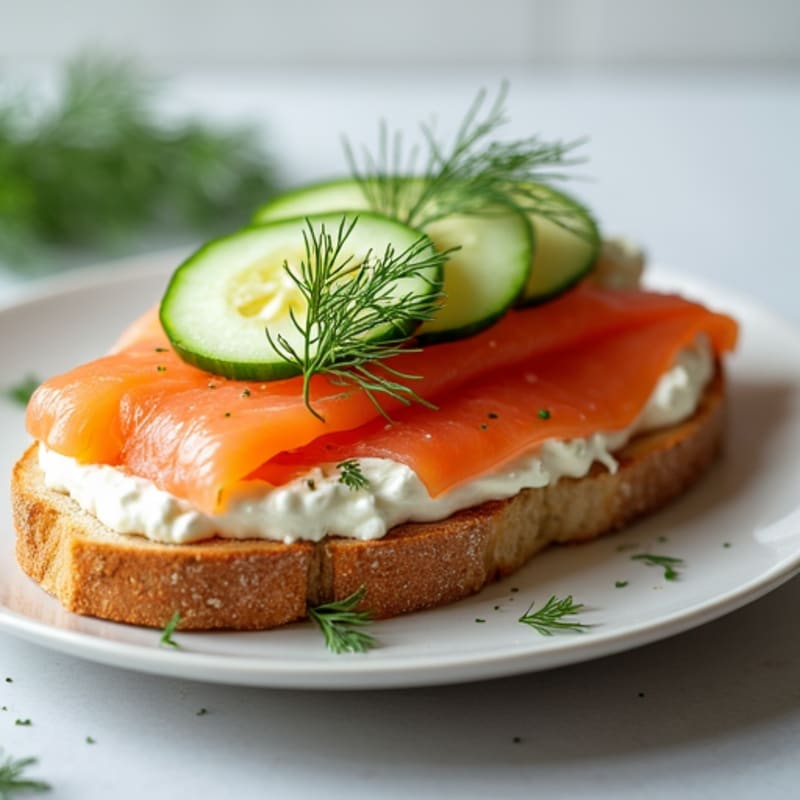 Open-Face Smoked Salmon and Herb Cream Cheese Toast