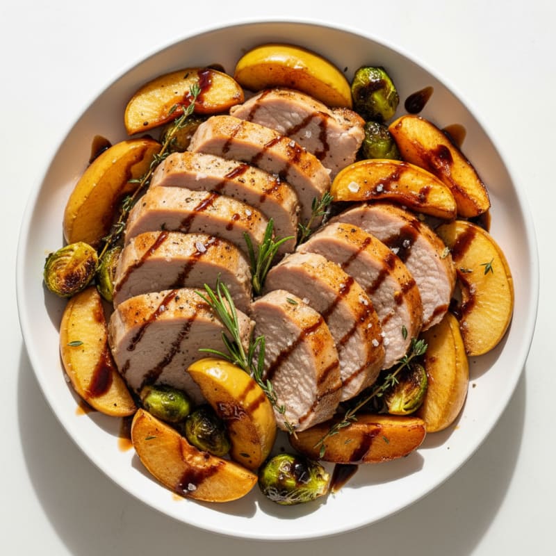 Tender Herb-Roasted Pork Loin with Apples