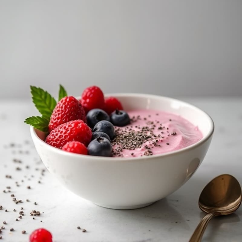 Silky Greek Yogurt Protein Mousse with Fresh Berries