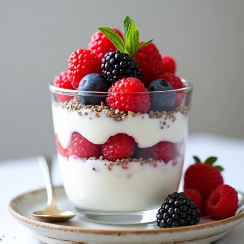 Greek Yogurt Berry Parfait with Chia Seeds