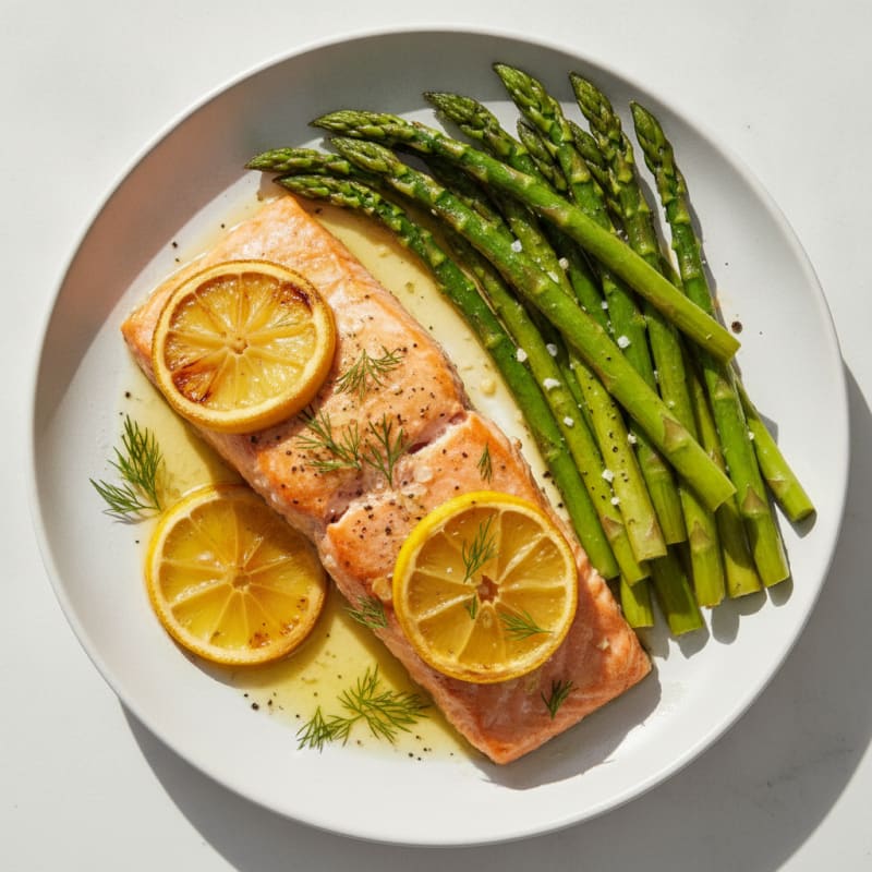 Lemon-Dill Baked Salmon with Asparagus