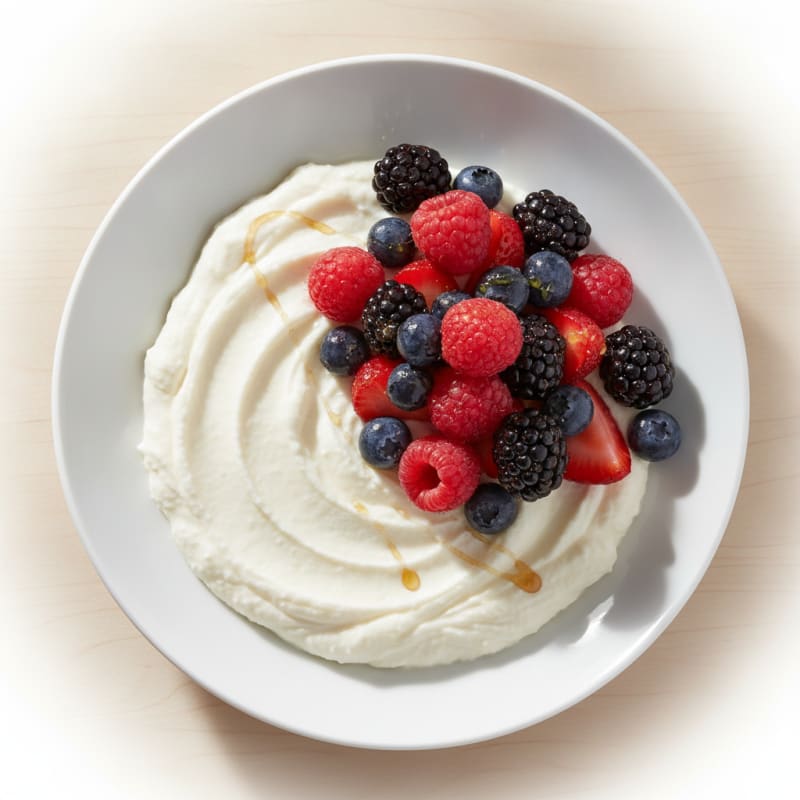 Silky Vanilla Protein Yogurt with Mixed Berries