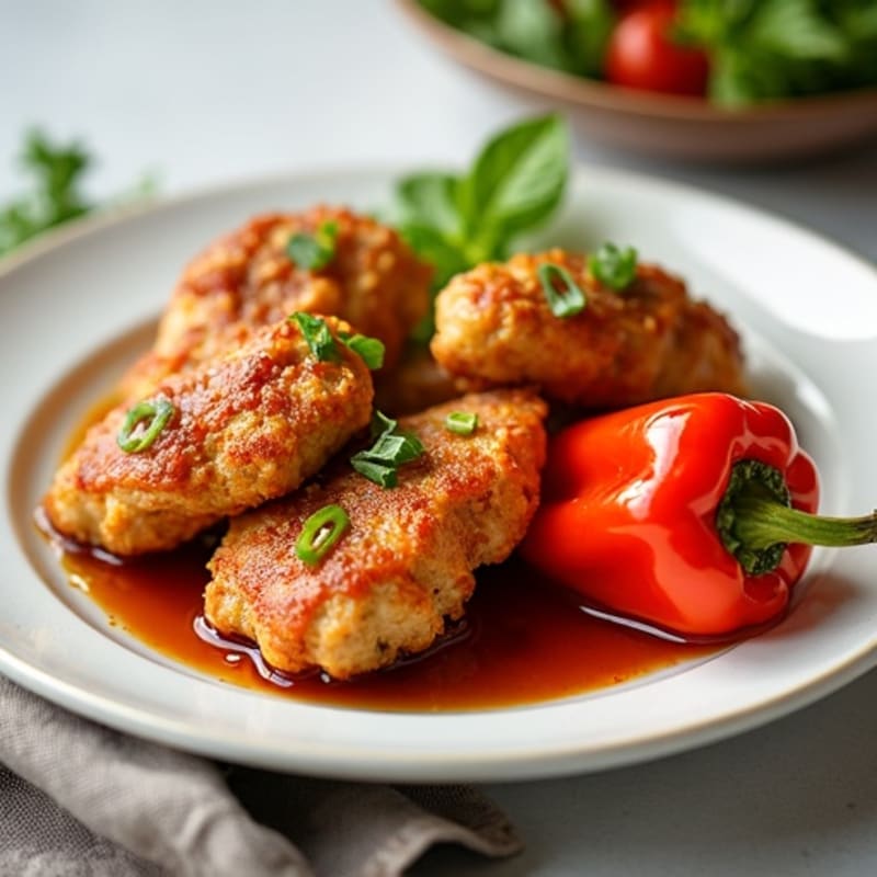 Crispy Sweet and Sour Chicken with Roasted Bell Peppers