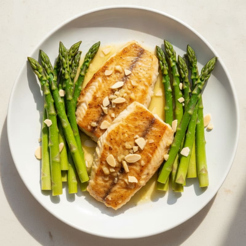 Seared Tilapia with Steamed Asparagus